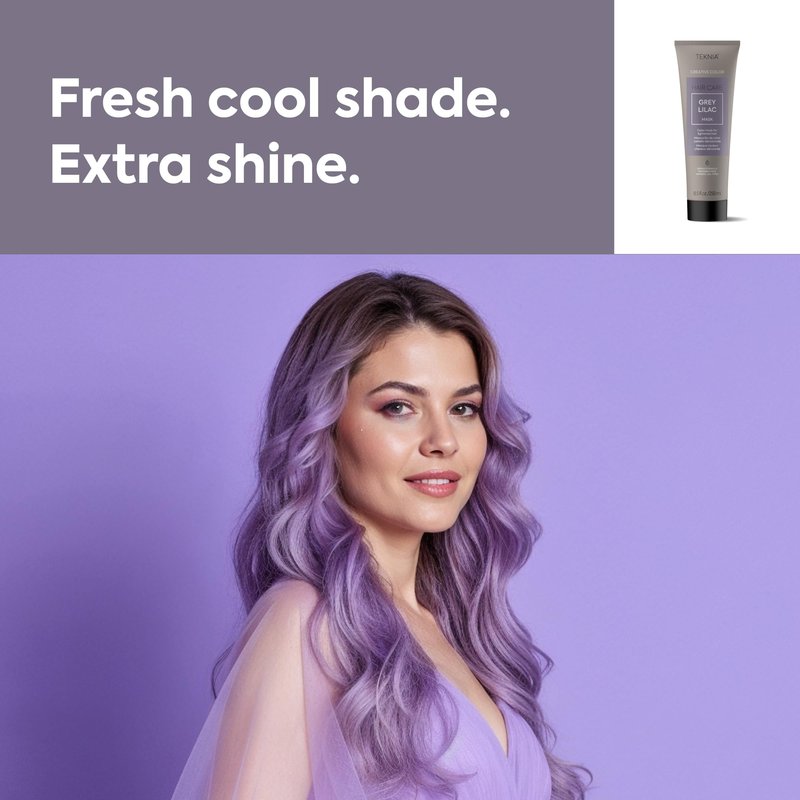 Lakmé Teknia Grey Lilac Creative Color Hair Mask, Color Depositing Conditioner for Lightened Hair, 8.5 Fl Oz
