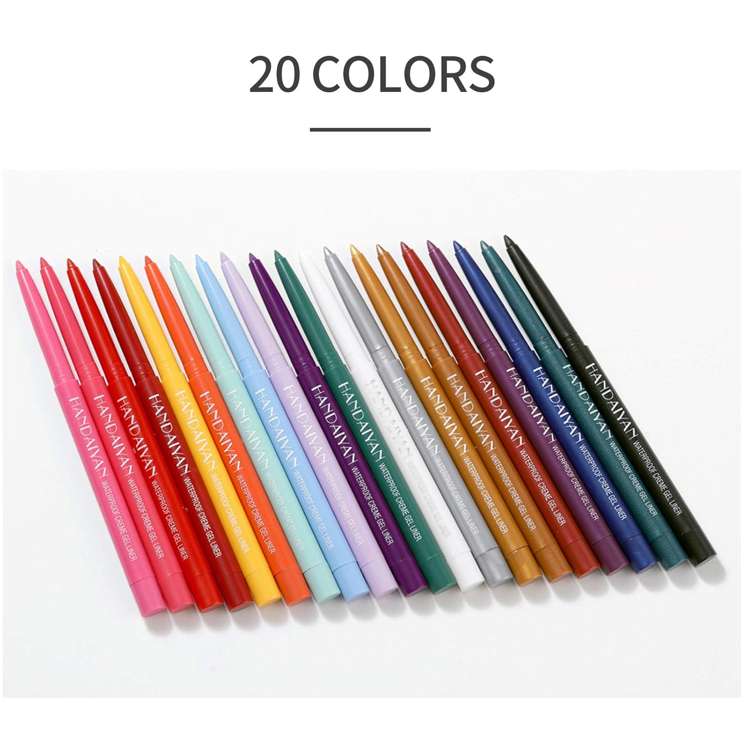 20 PCS Waterproof Colored Eyeliner Pencil Set - Long-Lasting Matte Shades | Multi-Functional Makeup Gift for Women
