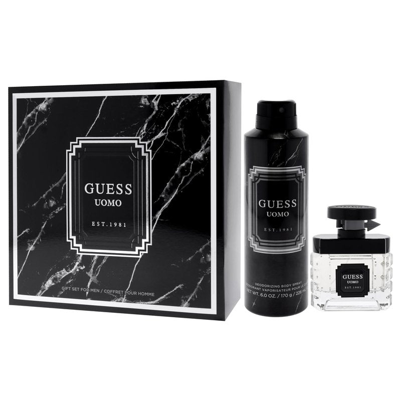 Guess Uomo by Guess for Men - 2 Pc Gift Set 1.7oz EDT Spray, 6oz Deodorizing Body Spray