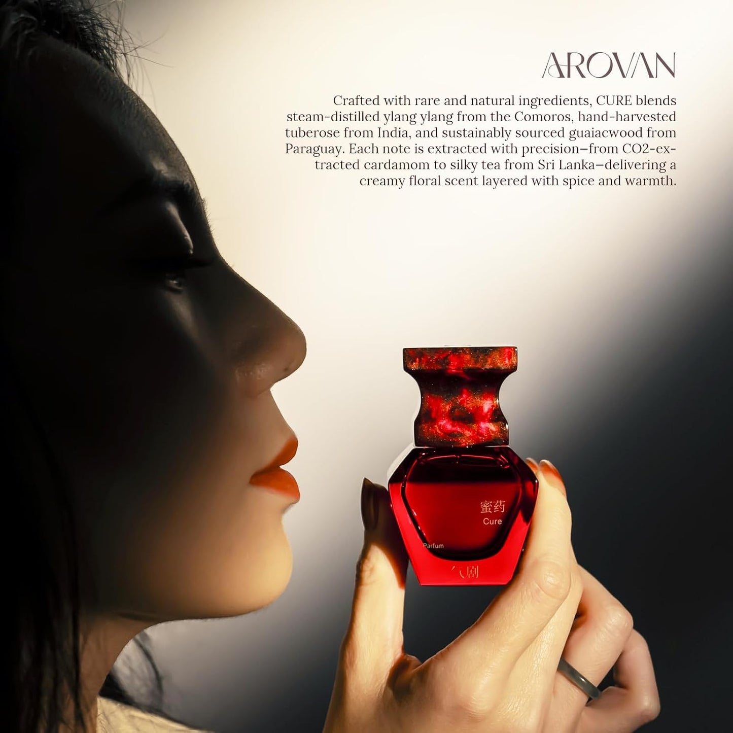 Arovan CURE Eau de Parfum | Ylang Ylang, Tuberose & Cardamom - 48H Long-Lasting Oriental Gourmand Fragrance, 0.85 Fl Oz / 25ml