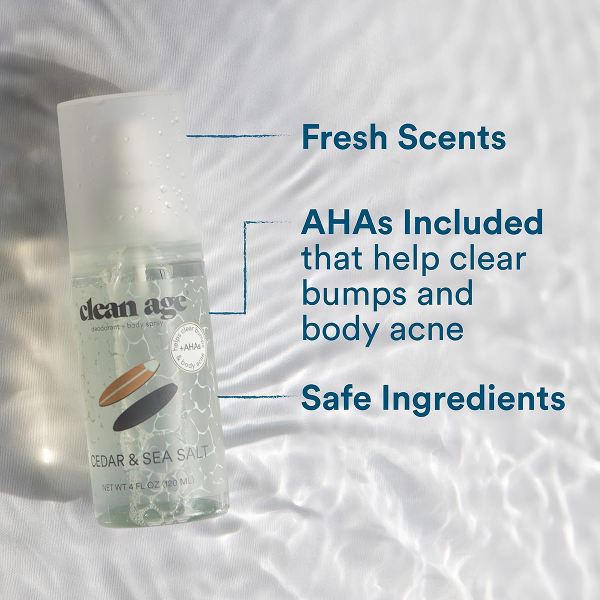 CLEAN AGE - Aluminum Free Deodorant & Body Spray for Whole Body - 3 Pack 4oz ea - Wanderlust Collection (Cedar, Oasis and Sandalwood) - Clean Deodorant and Body Spray for Teen Boys and Girls