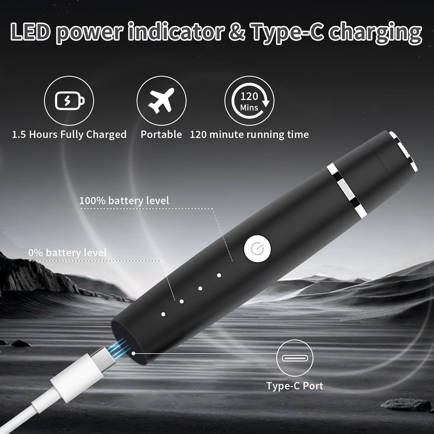 Nose Hair Trimmer - 3-in-1 Electric Shaver for Men & Women | Waterproof & Rechargeable, Portable Design (Black)