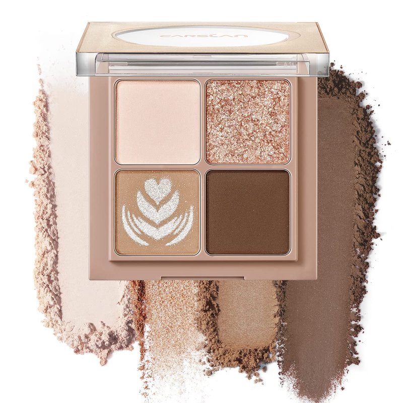 4-Color Nude Neutral Eyeshadow Makeup Set - Travel-Friendly Matte & Glitter Palette | 01