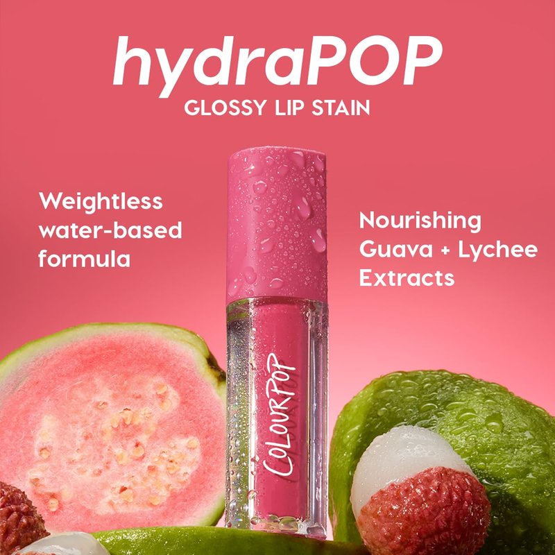 ColourPop HydraPop Glossy Lip Stain - Hydrating Lip Gloss That Fades Into A Soft Tint - Non-Drying & Long-Lasting - Water-Based Gloss-to-Stain Finish - Baby Fox (0.11 Fl Oz)
