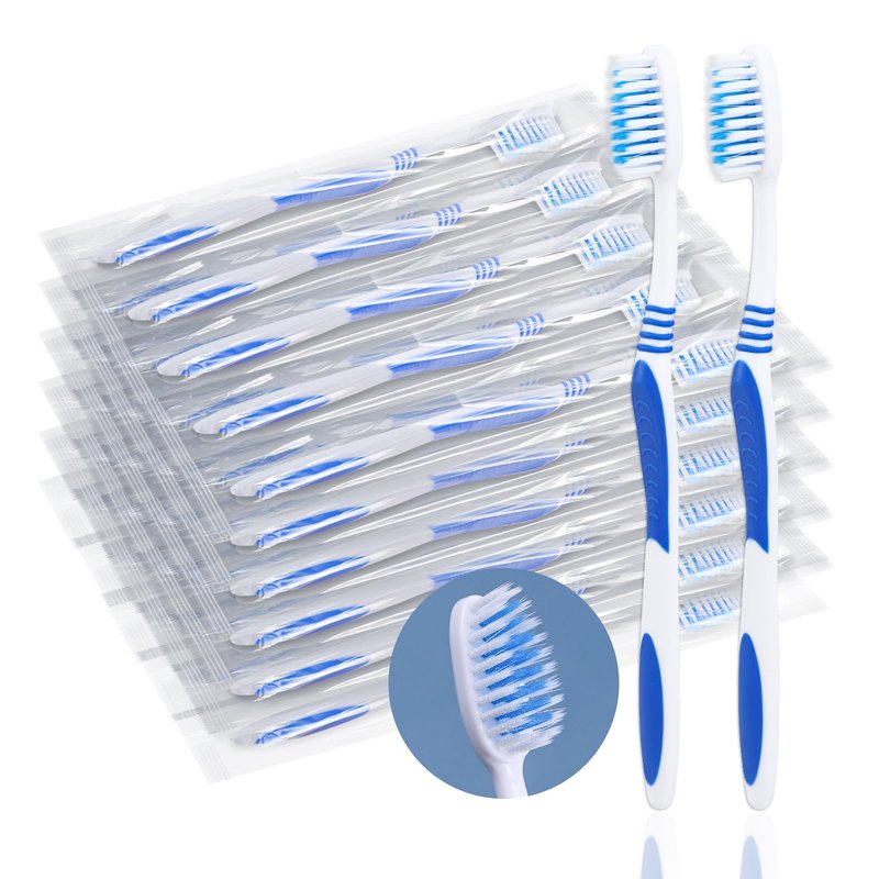 SLequipo 200 Prepasted Disposable Toothbrushes Individually Wrapped Pre Pasted Toothbrushes Soft Bristle Travel Tooth Brush Single Use Wrapped for Hotel, Camping, Travel and Gift for The Homeless