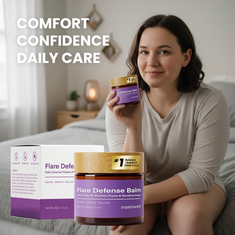 Easment Hidradenitis Suppurativa Flare Defense Balm: 2oz Science-Backed Daily Protection for Flare-Prone, Bump-Prone Skin – Microsilver BG™, Zinc Oxide & Botanical Blend – Non-Greasy, Non-Staining