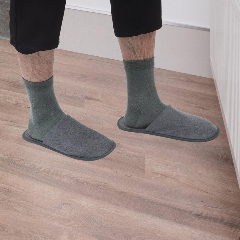 Healifty 10 Pairs Disposable Travel Slippers SPA Slippers Cotton Linen Close Toe Slipper Reusable Home Shoes for Travel Home Hotel(As shown)