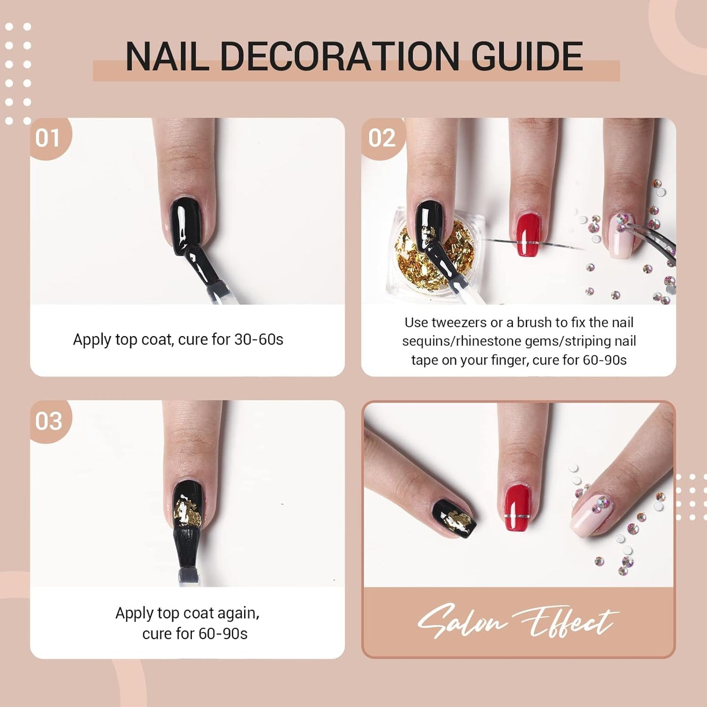 Modelones Nail Polish Set - 6 Quick Dry Colors | Milky White, Nude Pink, Iridescent Grey, Pearlescent Finish