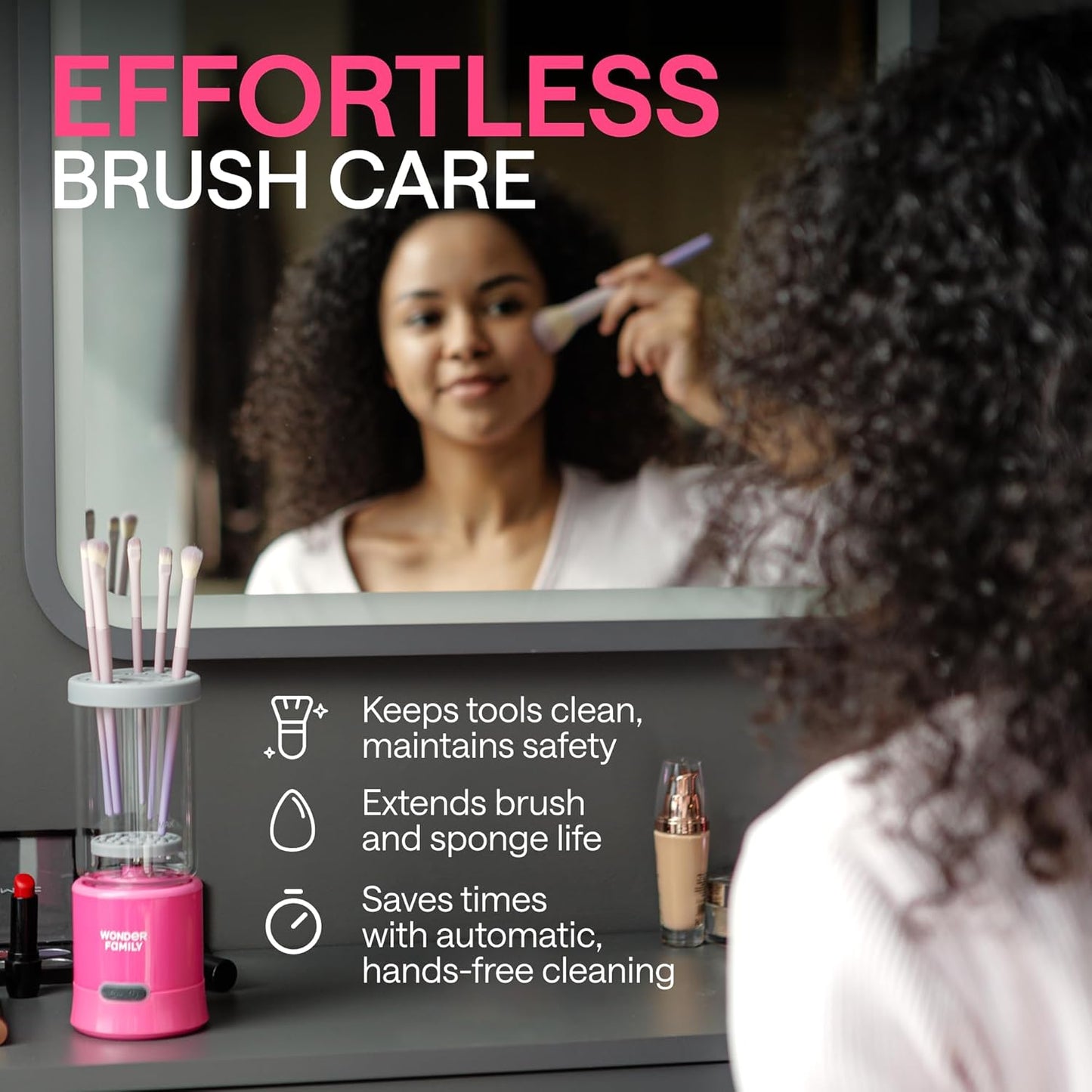 Electric Makeup Brush Cleaner Machine - 2-in-1 Automatic Brush Washer & Dryer | Cleans & Dries Brushes Effortlessly