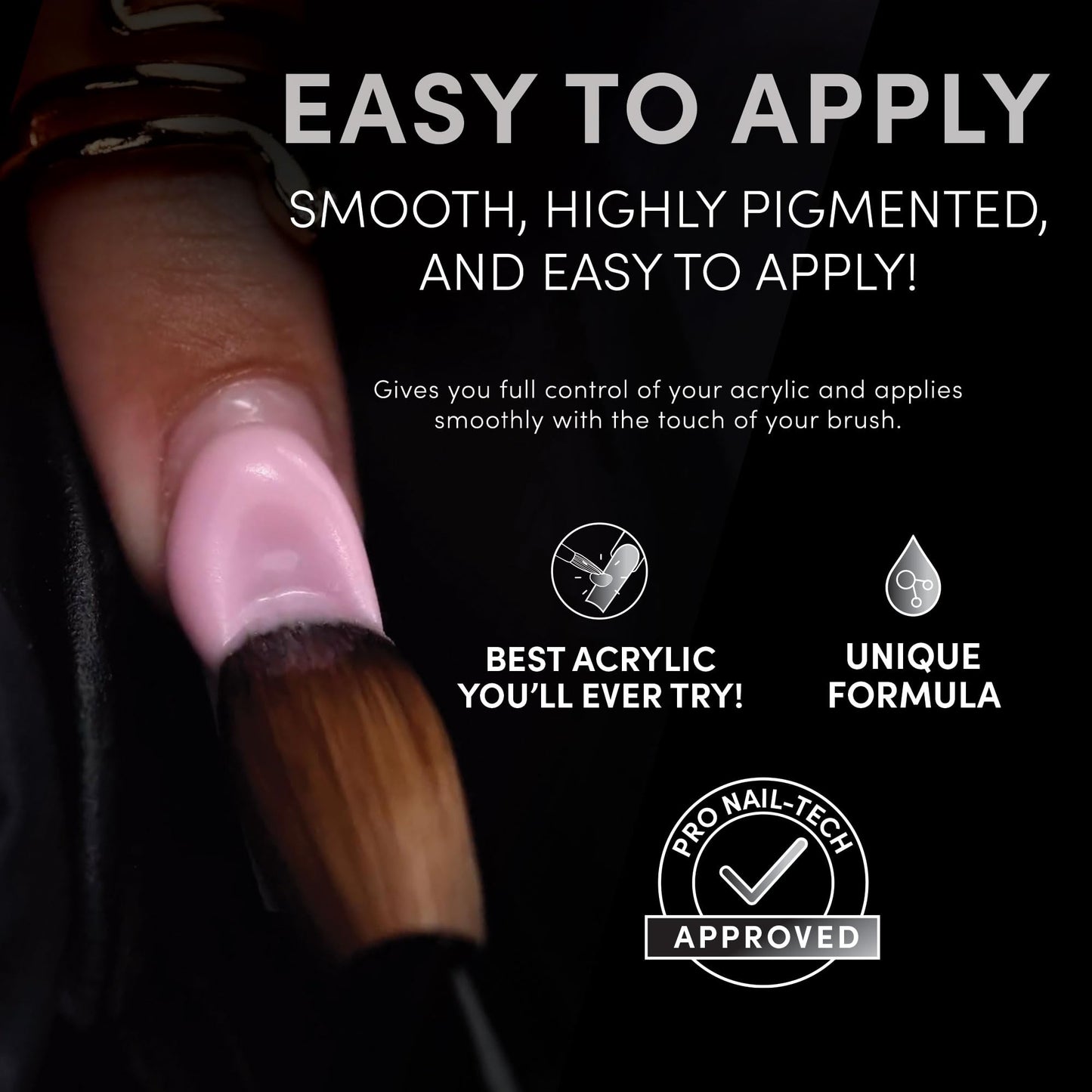 Chaun Legend Acrylic Powder, 2 Oz Long Lasting Salon Quality, Bubble Free, Self Leveling Professional Manicures, Fake Nails, Carving & Extensions, Bed of Roses