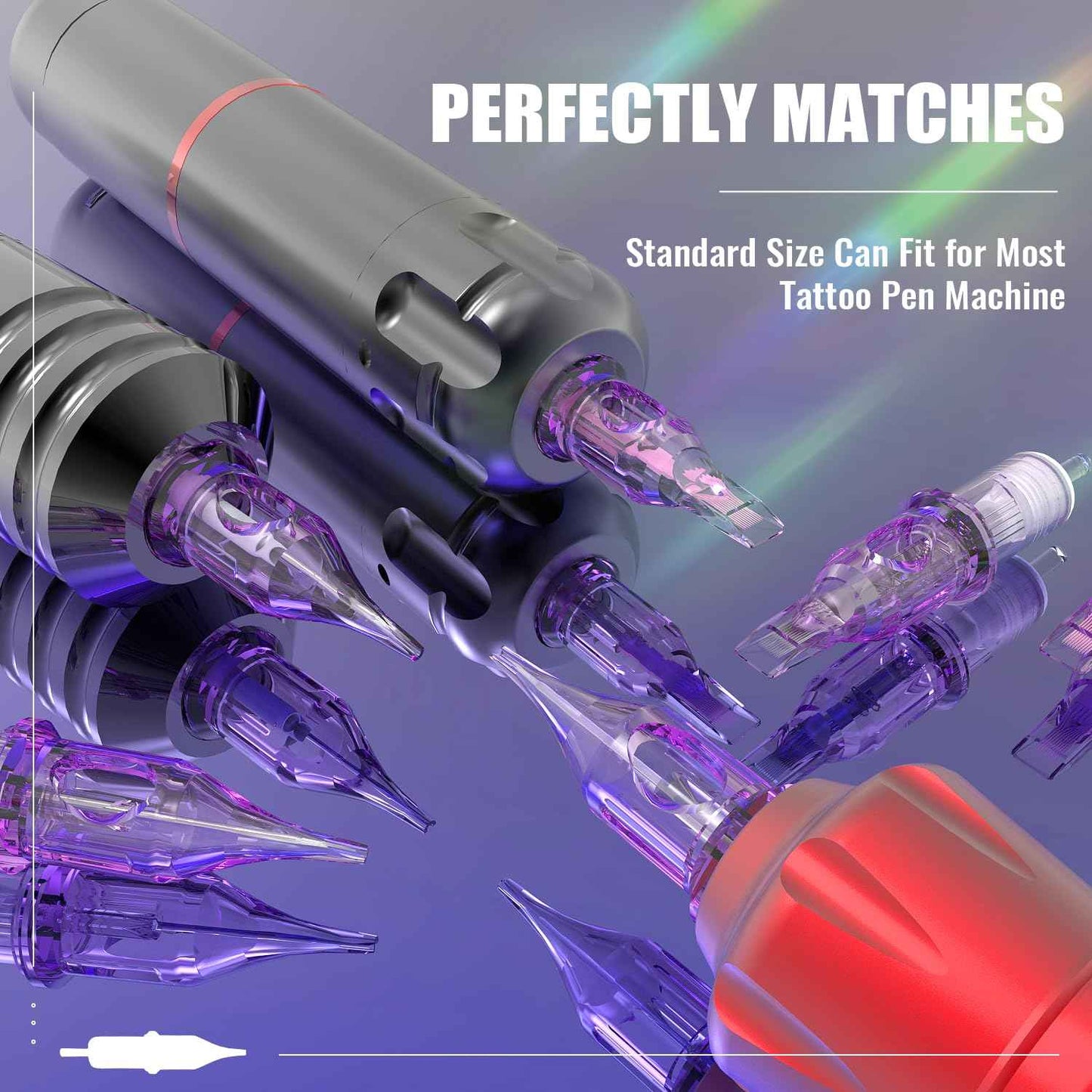 OFEYLE Tattoo Cartridge Needles 50PCS Assorted Mixed Size Round Liner Shader Magnum 3RL 5RL 7RL 9RL 5RS 7RS 9RS 9RM 11RM 7M1 Disposable Tattoo Needles with Membrane for Rotary Tattoo Machine Pen Gun