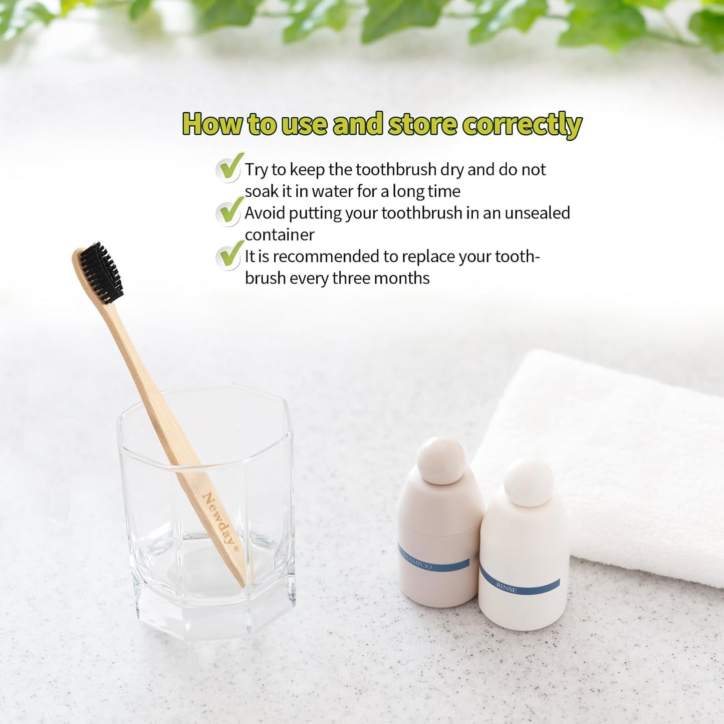 Bamboo Toothbrushes - 100 Pack, Individually Wrapped, Eco-Friendly & Biodegradable | Soft Bristles, Black