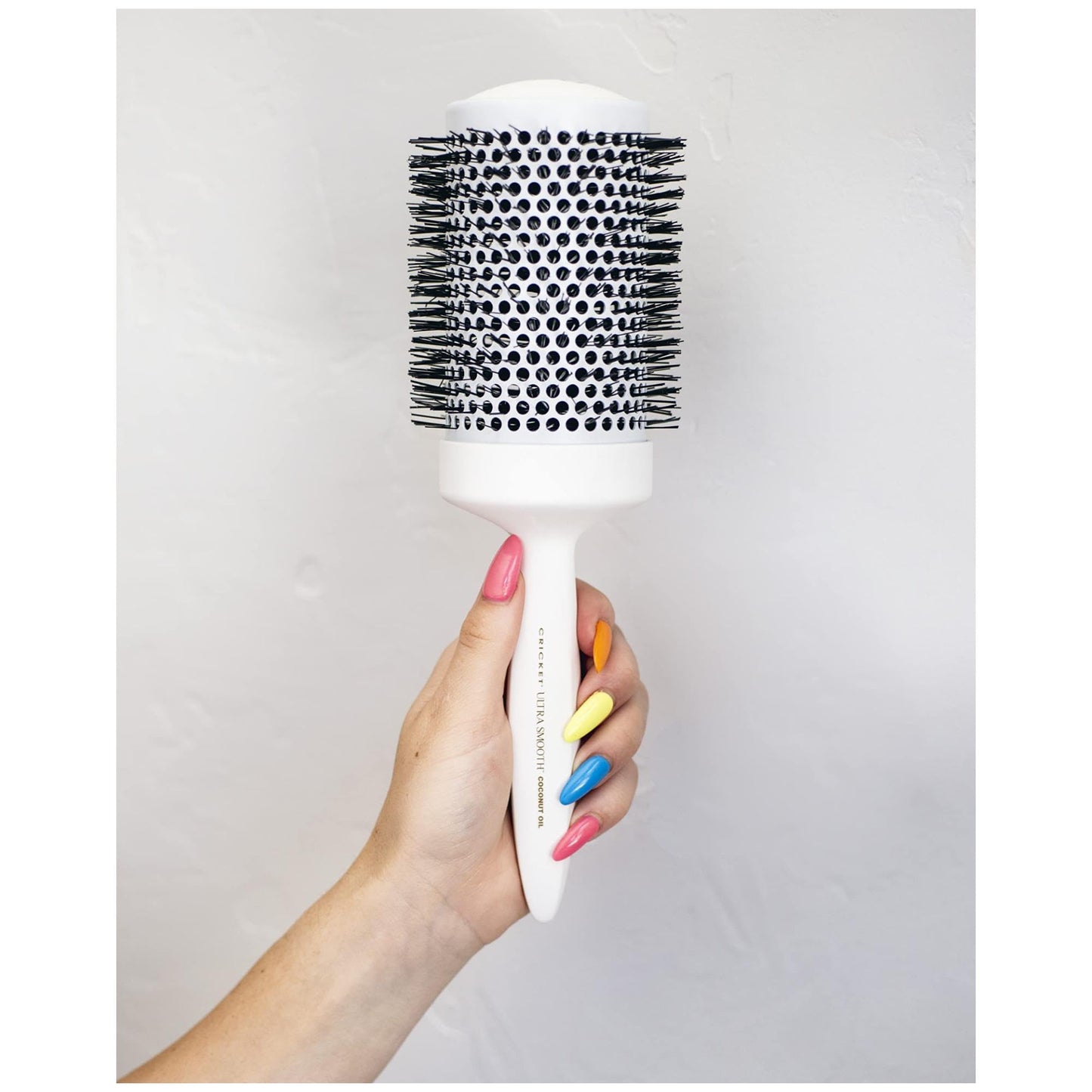 Cricket Ultra Smooth Coconut Thermal Hair Brush – 2.5” Ceramic Barrel, Coconut Oil and Keratin-Infused, Anti-Static Heat-Resistant Bristles, Textured Handle for Styling All Hair Types