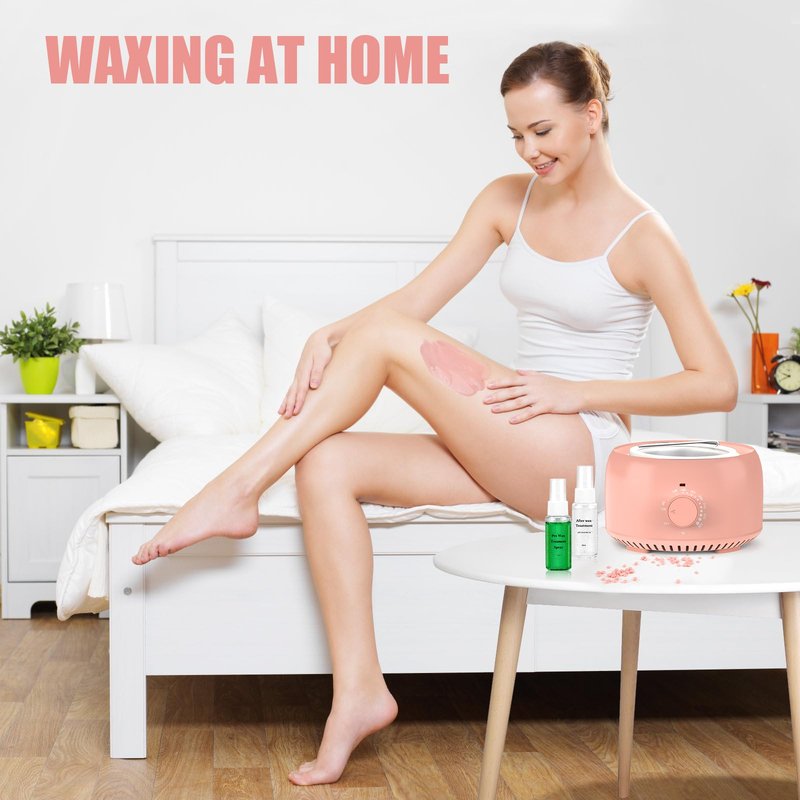 TIKESI Waxing Kit - Wax Warmer for Hair Removal, Hard Wax Kit with 14oz 5 Bags Hard Wax Beans for Full Body, Legs, Face, Eyebrows, Bikini, Brazilian Waxing Kit for Women Men