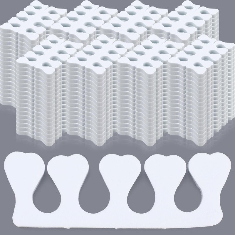 Potchen 300 Pcs Sponge Toe Separators for Nail Polish Bulk Finger Separators Toe Divider Spacer Pedicure Correct Foot Manicure Coating Gel Painting Soft Pedicure Supplies for Men Women, White
