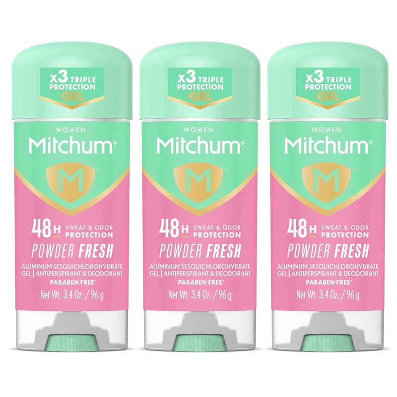 Mitchum Women's Clear Gel Anti-Perspirant Deodorant - Powder Fresh | 3.40 oz (Pack of 3)