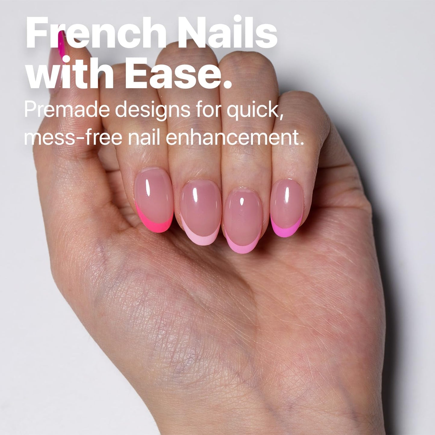 SXC Cosmetics X-Pro Tips French Tip Press on Nails – French Pink Edition (PINK118KIT-XS Almond)