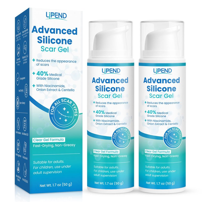 Advanced Silicone Scar Cream Gel Scar Removal for Old and New Treatment Remover Fading Surgical Face Burn C Section Heal Fast Acne Keloid for Men and Women Improve the Appearance 50g（1.76 Oz）/ 2 Pack