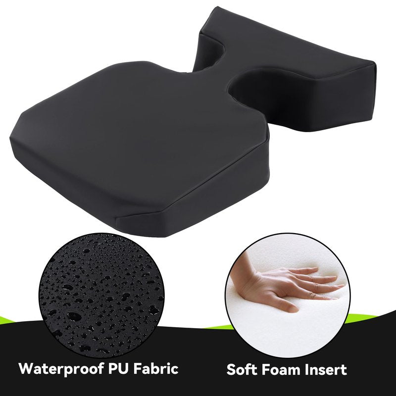 HOMBYS Supportive Breast Pillow for Massage Table, Extra Thick 5" Height Resuable Waterproof Massage Bolster Pillow Cushion for Stomach Sleeper, Beauty Salon SPA Breast Pillow for Sleeping，Black