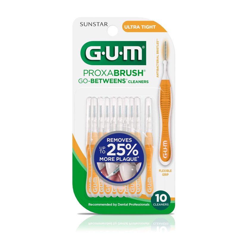 GUM Proxabrush Go-Betweens Ultra Tight Interdental Brushes – Soft Bristle Dental Picks for Plaque Removal, Gum Health & Braces Care, 10 Count (Pack of 6) 60 Total