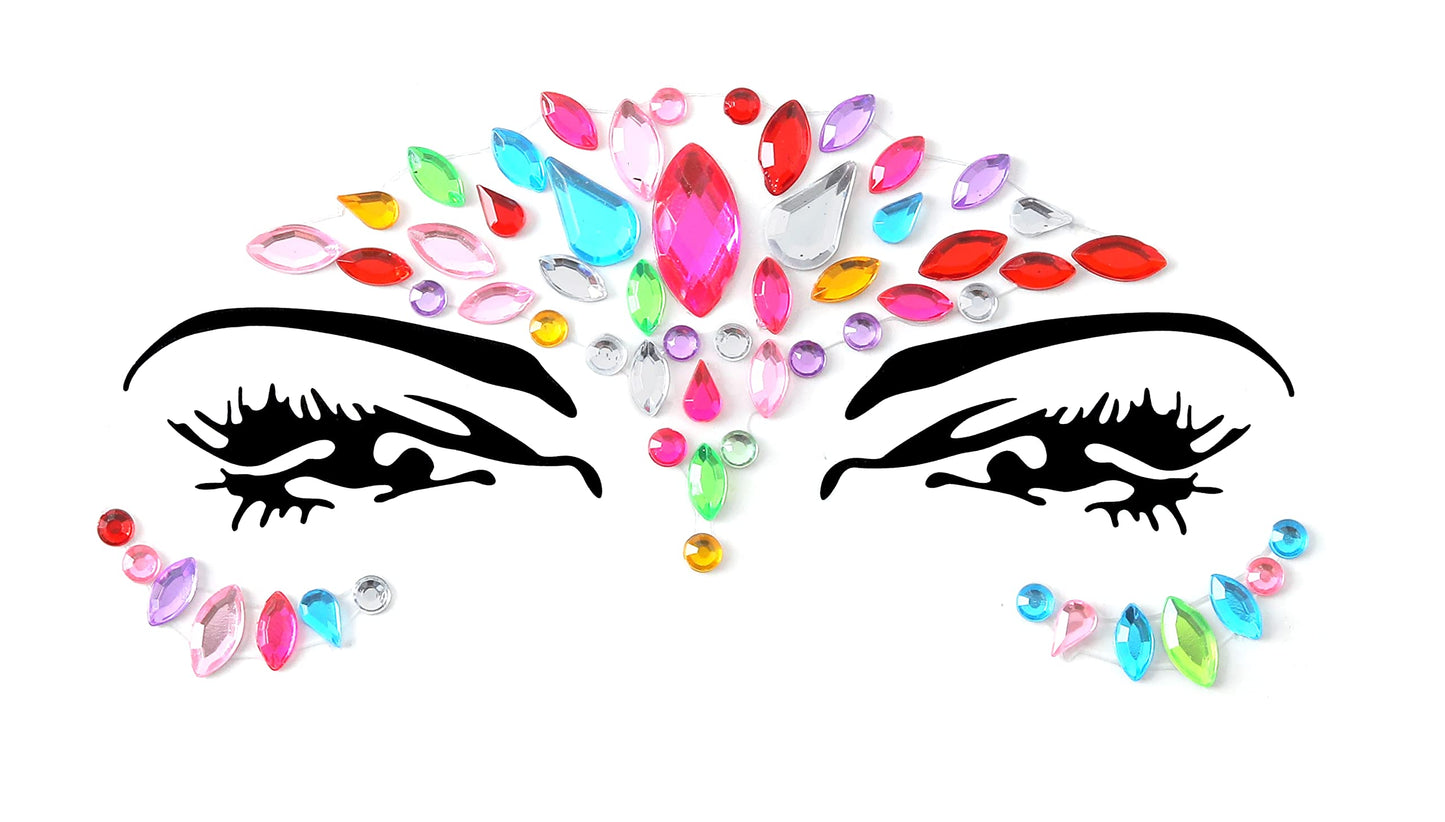 FACEGEM LONDON Face Gems Adhesive Glitter Jewel Tattoo Sticker Festival Gems Rave Party Body Make Up (21 PCS FACE GEMS)