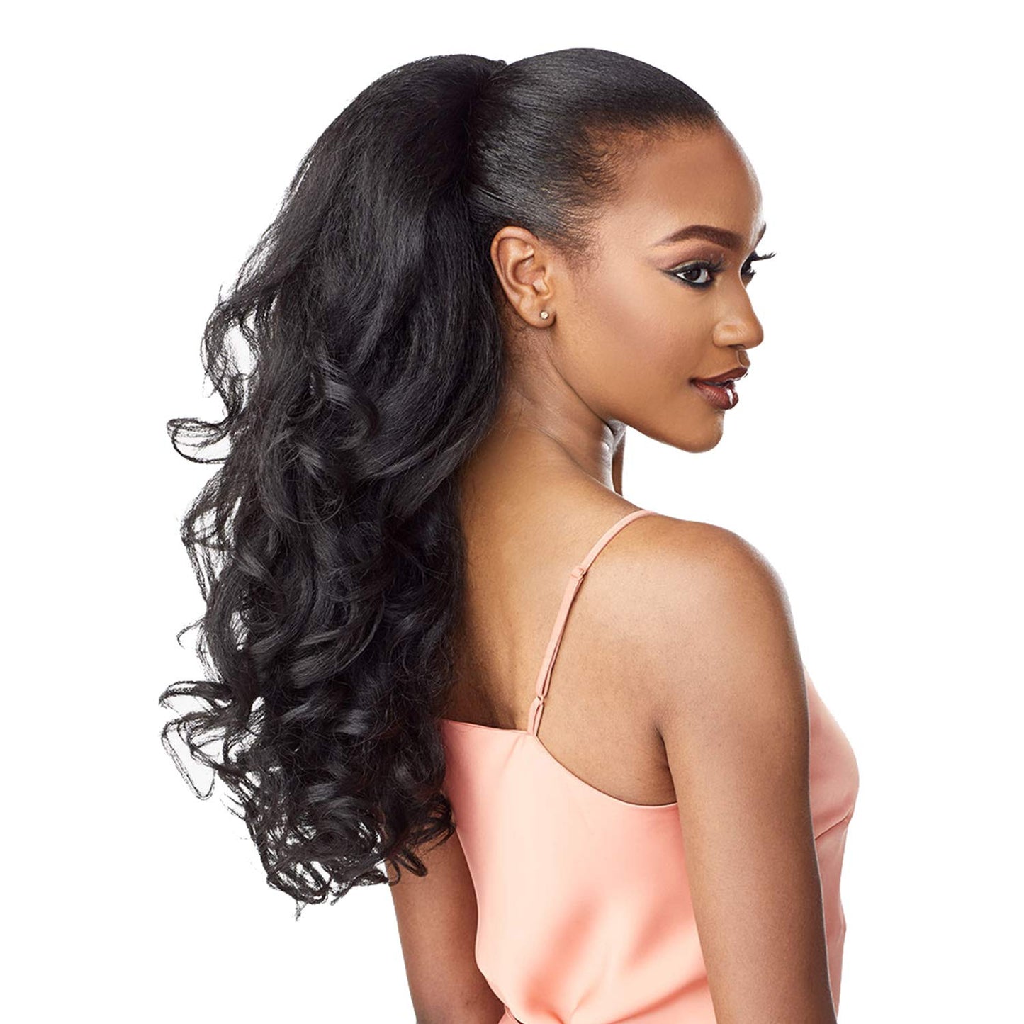 Sensationnel Instant Weave Half Wig - Seamless Synthetic Blend Hairpiece | Adjustable Drawstring (1 Jet Black)