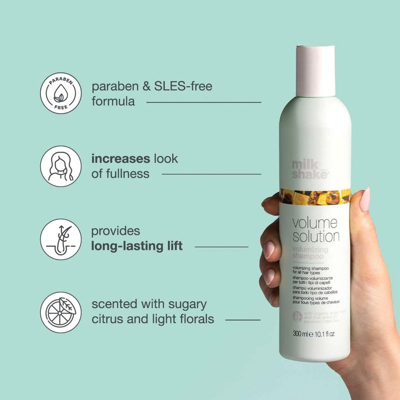 milk_shake volumizing shampoo | weightless body & shine for flat or fine hair | paraben‐ and SLES‐free with sugar cane derivatives & milk proteins, 10.1 fl oz