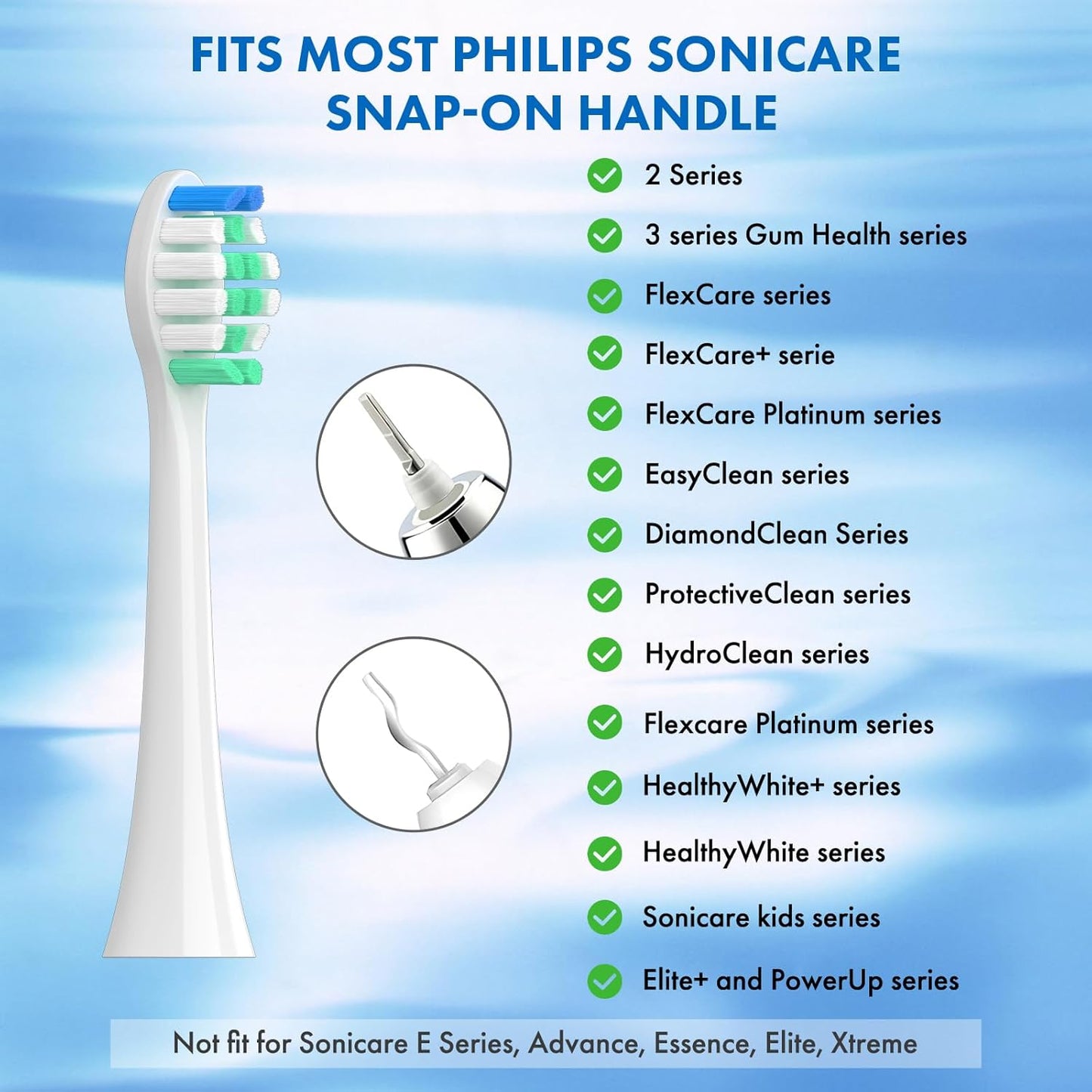 Replacement Toothbrush Heads for Philips Sonicare - 10 Pack Soft Electric Brush Heads for Optimal Plaque Control | Compatible with HX9023/65 Models
