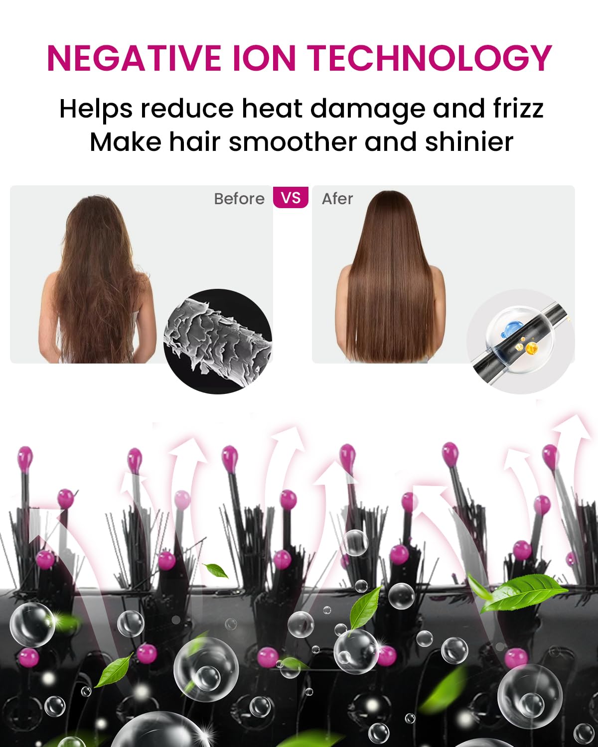 Hair Dryer Brush Blow Dryer 4-in-1 Hot Air Styler, Blowout Brush Hair Dryer Styler & Volumizer with Ionic |Oval Large Barrel|Anti-frizz Blowout for Medium Long Hair [NOT for Short Hair] 3.5''