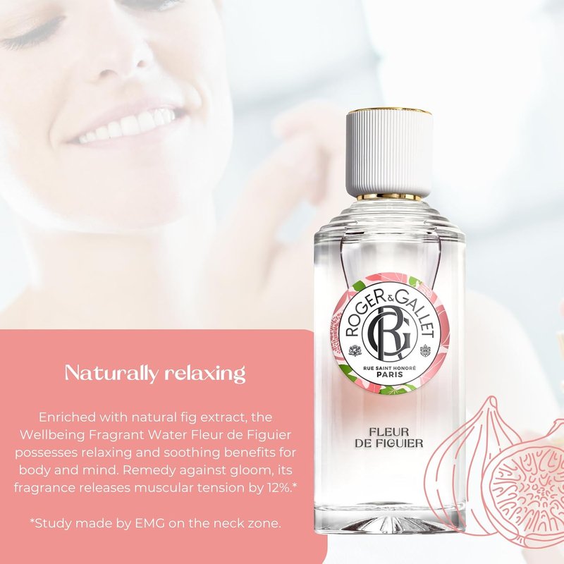 Roger & Gallet Wellbeing Fragrant Water Spray - Refreshing Eau Fraîche Body Mist with Natural Ingredients | Fleur De Figuier - 1 oz