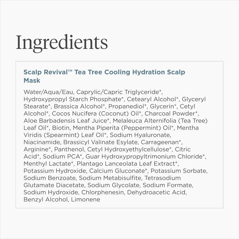 Briogeo Scalp Revival Charcoal & Tea Tree Scalp Mask - Detoxifying Hydration Treatment for Dry, Flaky Scalp | 6 oz