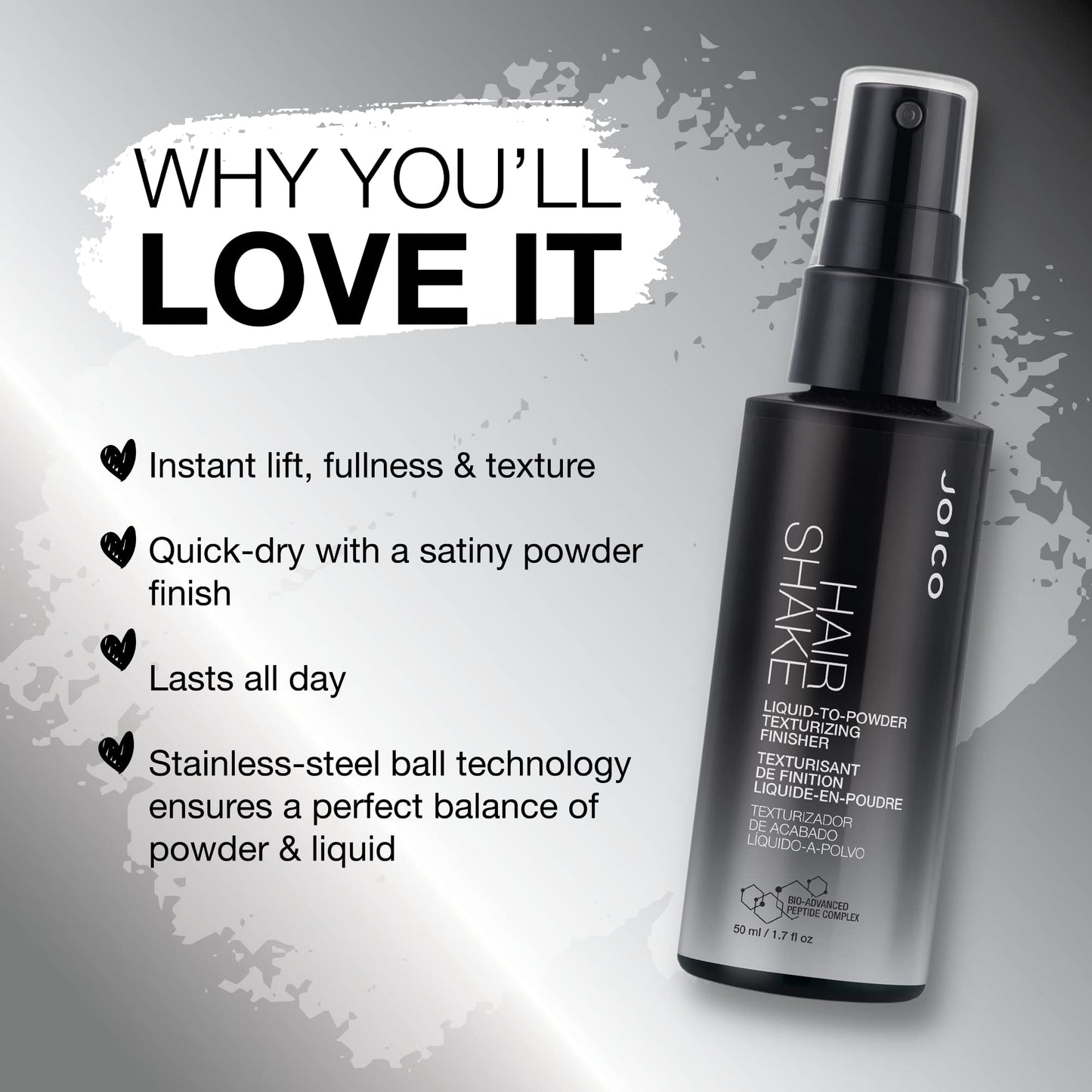 Hair Shake Liquid-To-Powder Texturizing Finisher | For Most Hair Types | Long-Lasting Volume | Instant Lift | Quick Dry Finish | Protects Against Pollution | Paraben Free | 1.7 Fl Oz