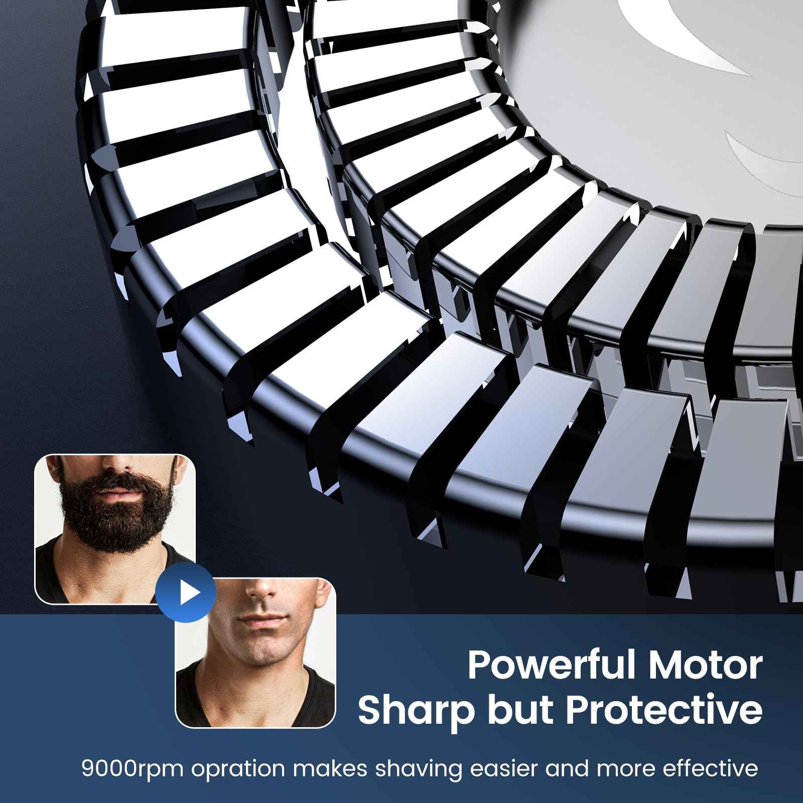 Electric Razor for Men, Uythumidid Rechargeable Men’s Electric Shavers, Wet & Dry Shaver with Pop-up Trimmer, Waterproof Cordless Portable Razor with Safety Lock, Perfect for Men, Blue