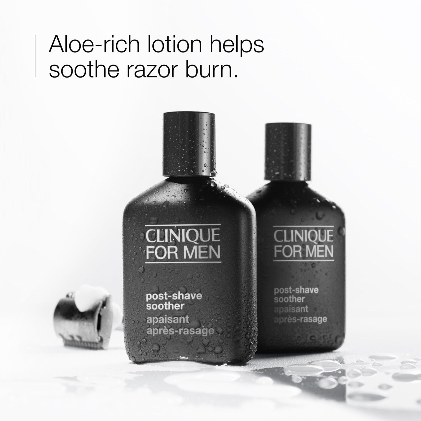 Clinique For Men Post-Shave Soother Face Lotion With Aloe Vera | Hydrating + Soothes Razor Burn | Aftershave For Men, 2.5 Fl Oz