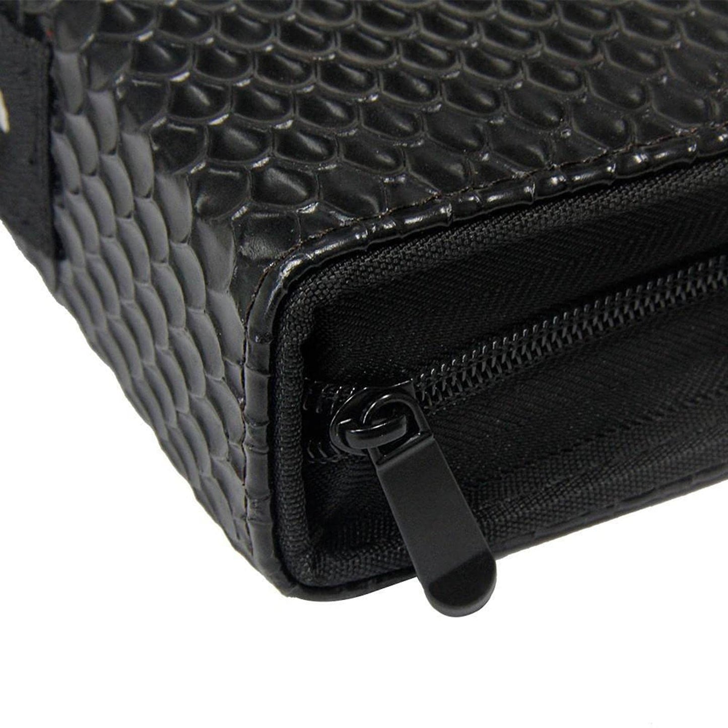 PU Leather Hair Scissors Case Pouch – Holds 24 Shears, Large Capacity Barber Organizer Bag, Durable Portable for Hairdresser Stylist – 15.35 x 11.02 x 1.96 Inch