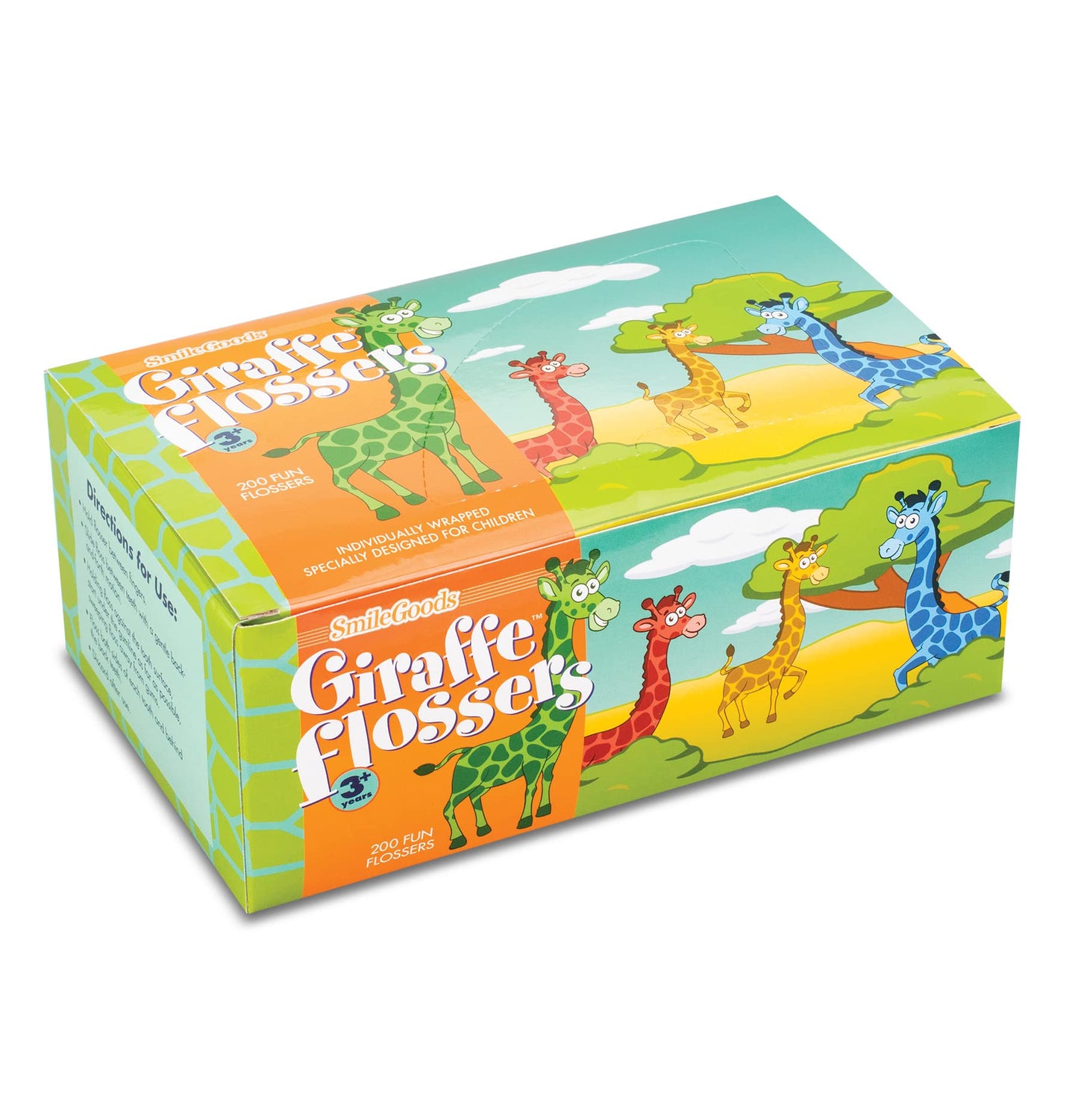 Practicon SmileGoods Giraffe Flossers, Individually Wrapped, Box of 200