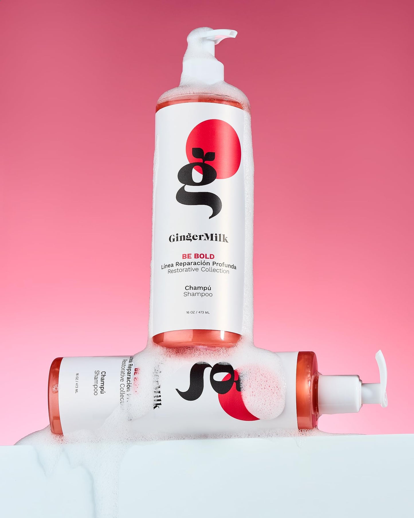Ginger Milk Natural Care Intensive Repair Shampoo for Dry / Damaged Hair due to Coloring, Chemical Processes, hot styling tools and dryers | BE BOLD