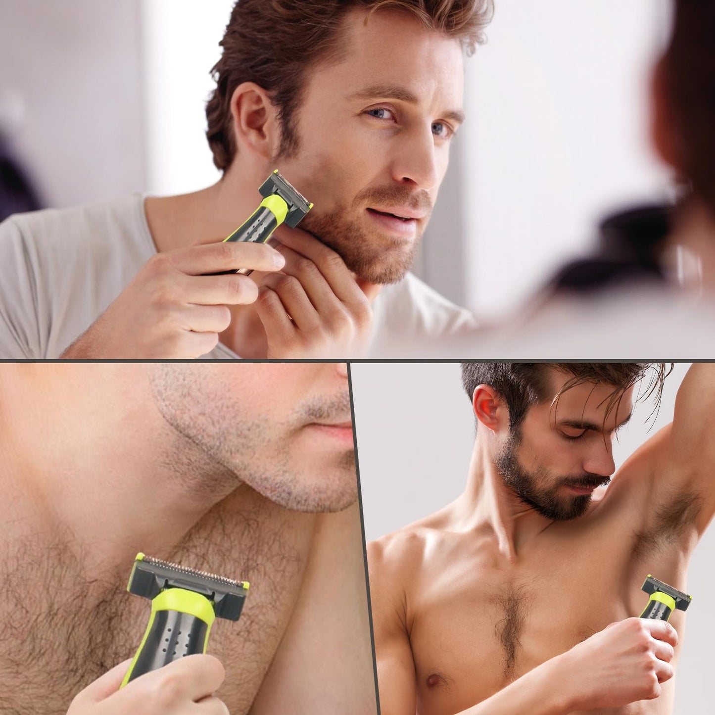 NSXAYIWE Beard Trimmer for Men, Rechargeable Face & Body Hair Trimmer, Washable Mens Electric Razors for Shaving Face, Beard, Mustache Trimmer, Double Sided Tooth Razors for Teen Boys