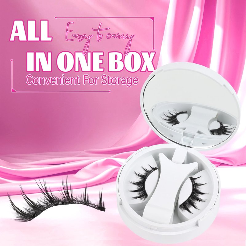Veleasha Magnetic Eyelashes Magnetic Lashes with Applicator Manga Lashes Natural Look Reusable No Glue Easy to Apply & Remove Spiky False Eyelashes Lash Wispy (chic pro)