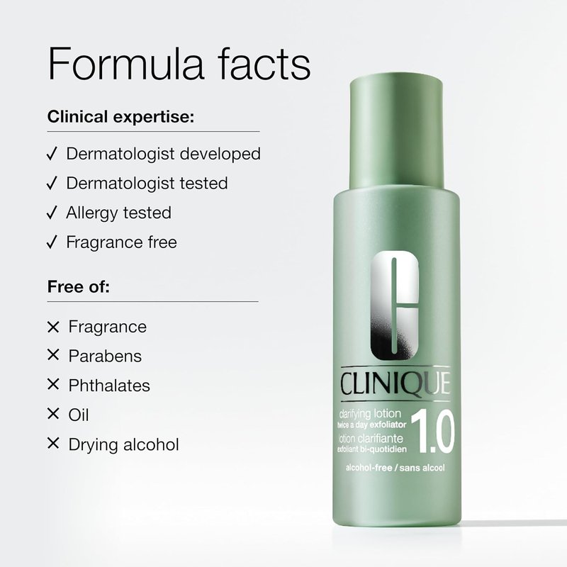 Clinique 3-Step Clarifying Lotion - Exfoliating Toner for Sensitive Skin | Alcohol-Free, 13.5 Fl Oz