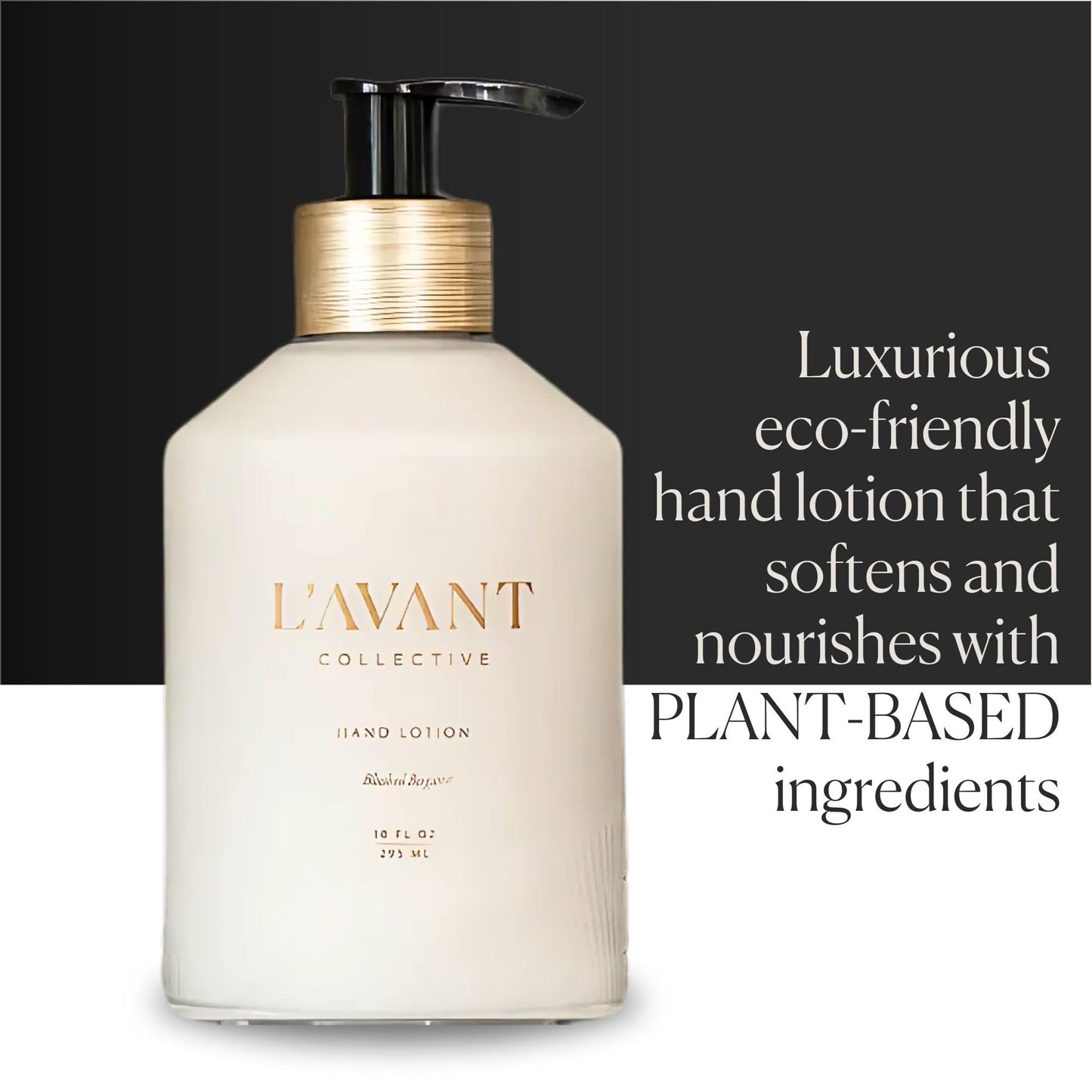 L'AVANT Collective Luxury Hand Lotion | Moisturizing Plant-Based Hand Cream with Pump, Non-Toxic, Lightweight Formula, Refillable Glass Bottle | 10 Fl Oz, Bathroom & Kitchen | Blushed Bergamot