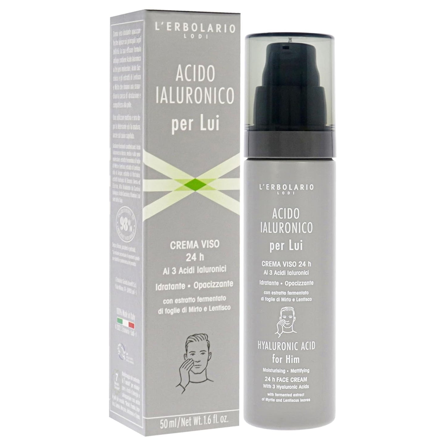 Hyaluronic Acid Face Cream for Men - 24 Hour Hydration & Moisture Lock