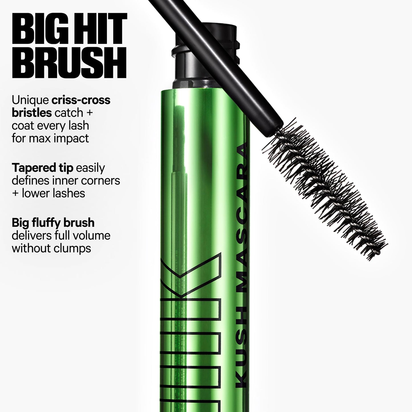Milk Makeup KUSH Big Hit Volumizing Mascara – 12HR Clean High-Volume Mascara for Lifting, Lengthening + Defining Lashes – Clump + Smudge-Free, Weightless + Safe for Sensitive Eyes – Black, 0.28 oz