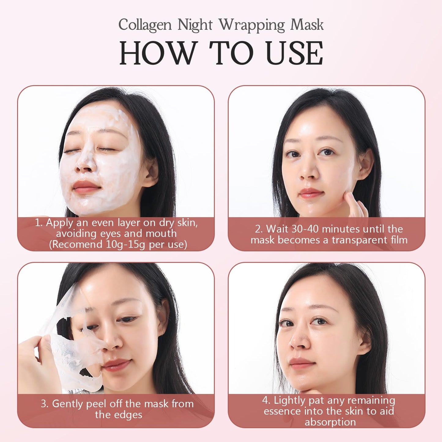 ORDIFEN Collagen Night Wrapping Mask for Glowing Skin, Overnight Wrapping Peel Off Facial Mask for Elasticity Hydration (Collagen Wrapping Mask)