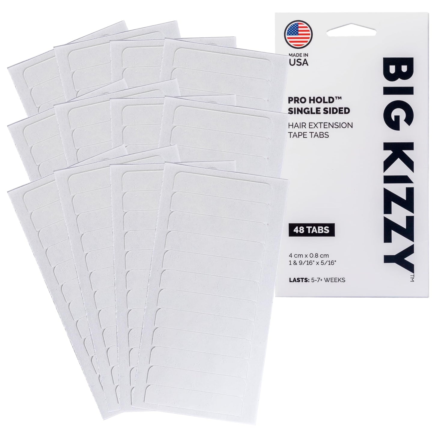 Single Sided Pro Hold Replacement Tape for Hair Extensions - 5-7+ weeks of wear - Strong Hold and Residue Free One Sided Tape for Extensions - 144 tabs - Made in USA