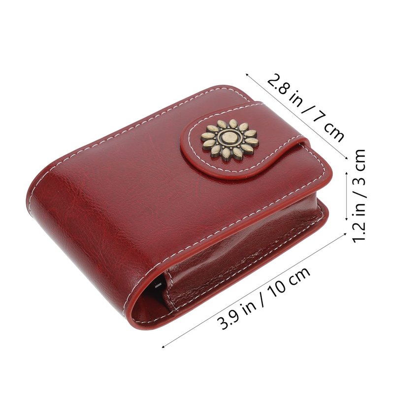 VALICLUD Lipstick Storage Bag with Built-in Mirror Portable Leather Lipstick Organizer Pouch Compact 3.93X2.75X1.18In Travel Cosmetic Case for Purse