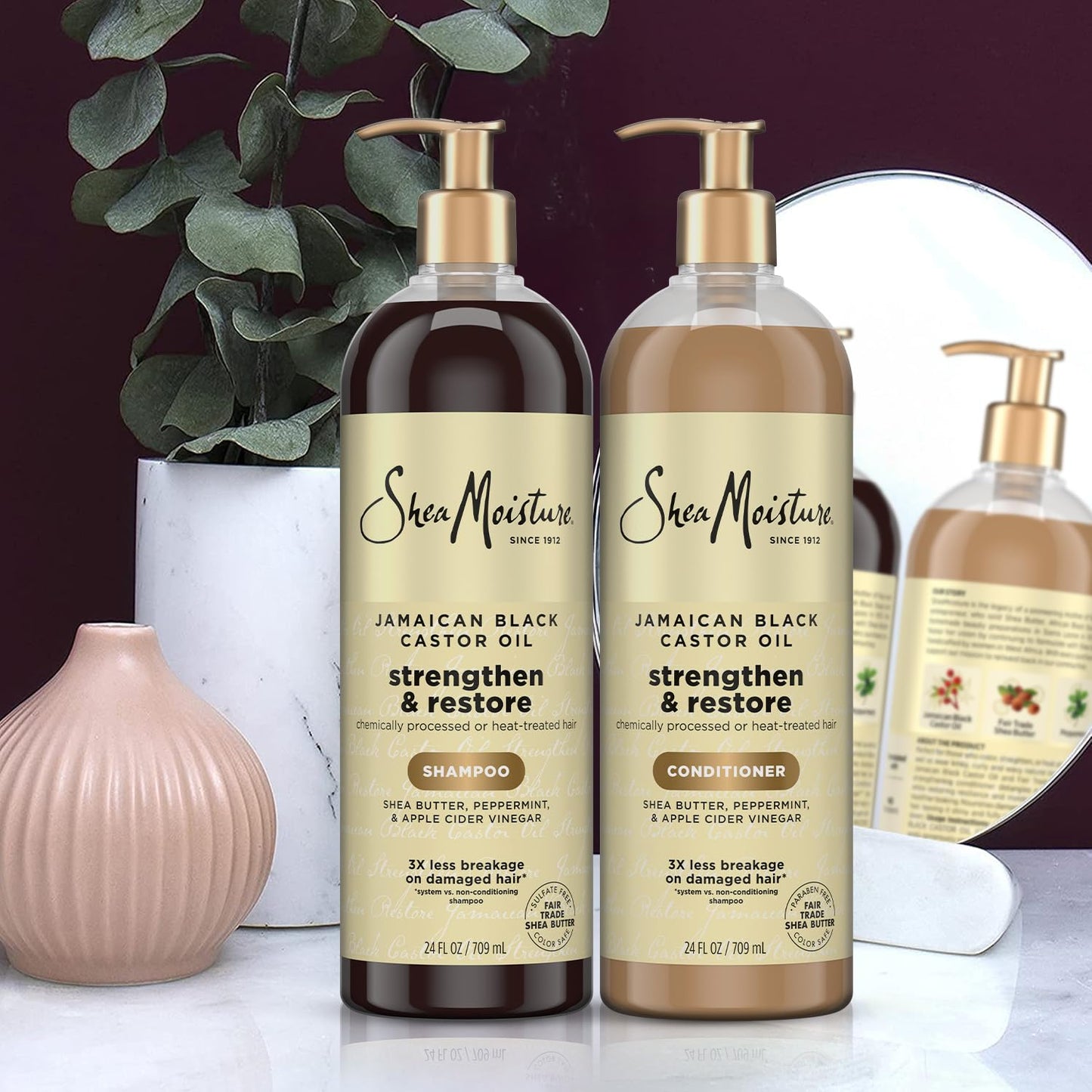 Jamaican Black Castor Oil Shampoo & Conditioner Set - Strengthen & Restore | 24 Oz Each