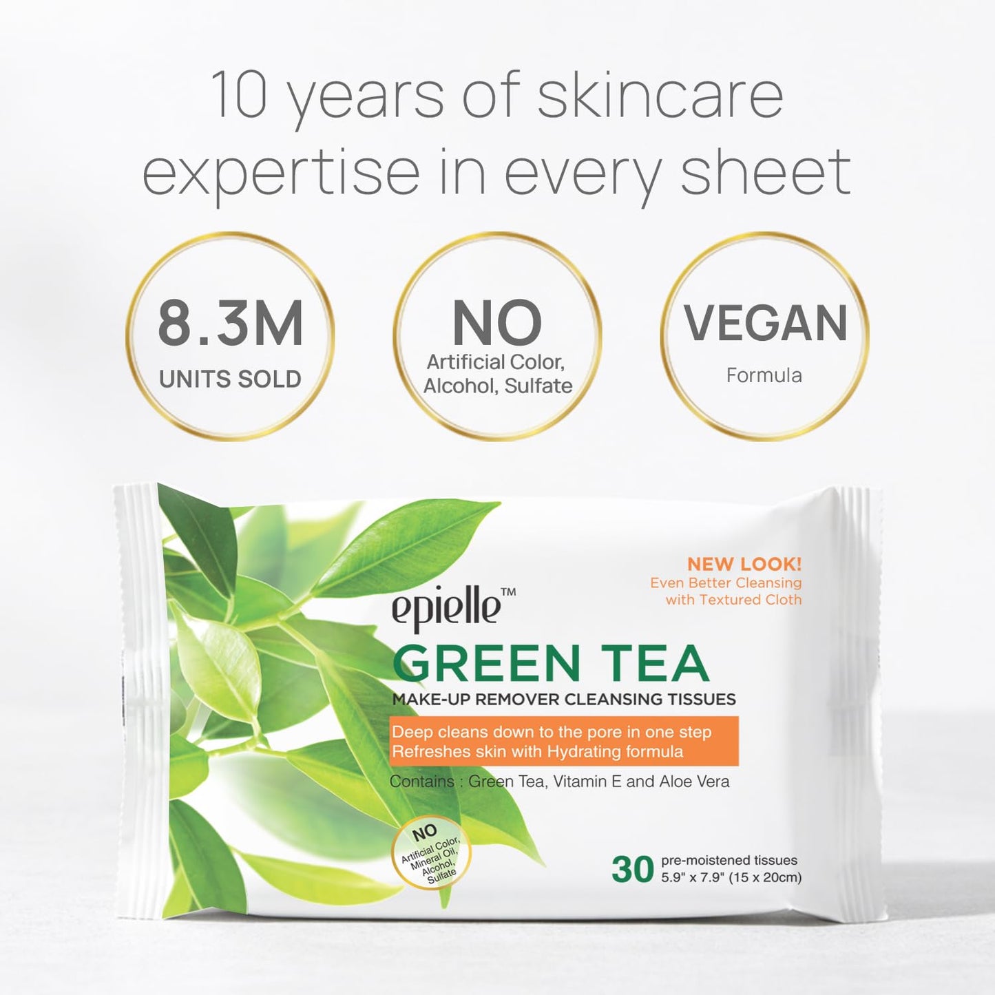 Epielle Gentle Skin Cleansing Wipes, 6 pack of 30 count each of Vitamin C, Cucumber, Aloe Vera, Collagen&Vitamin E, Green Tea, and Argan, Alcohol-Free, Hypoallergenic, Natural Extracts, Oily Skin.