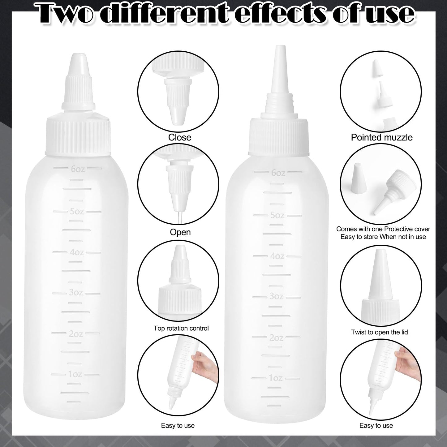 Root Comb Applicator Bottle Oil Applicator for Hair Dye & Scalp, White