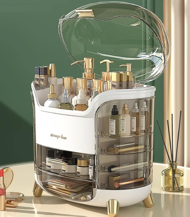 Omeily Upgrade Large Makeup Organizer Countertop Vanity Organizer Cosmetic Organizer Makeup Storage Box Bathroom Counter Organizer Perfume Skincare Organizers Gift Women Clear Design Easy Visibility